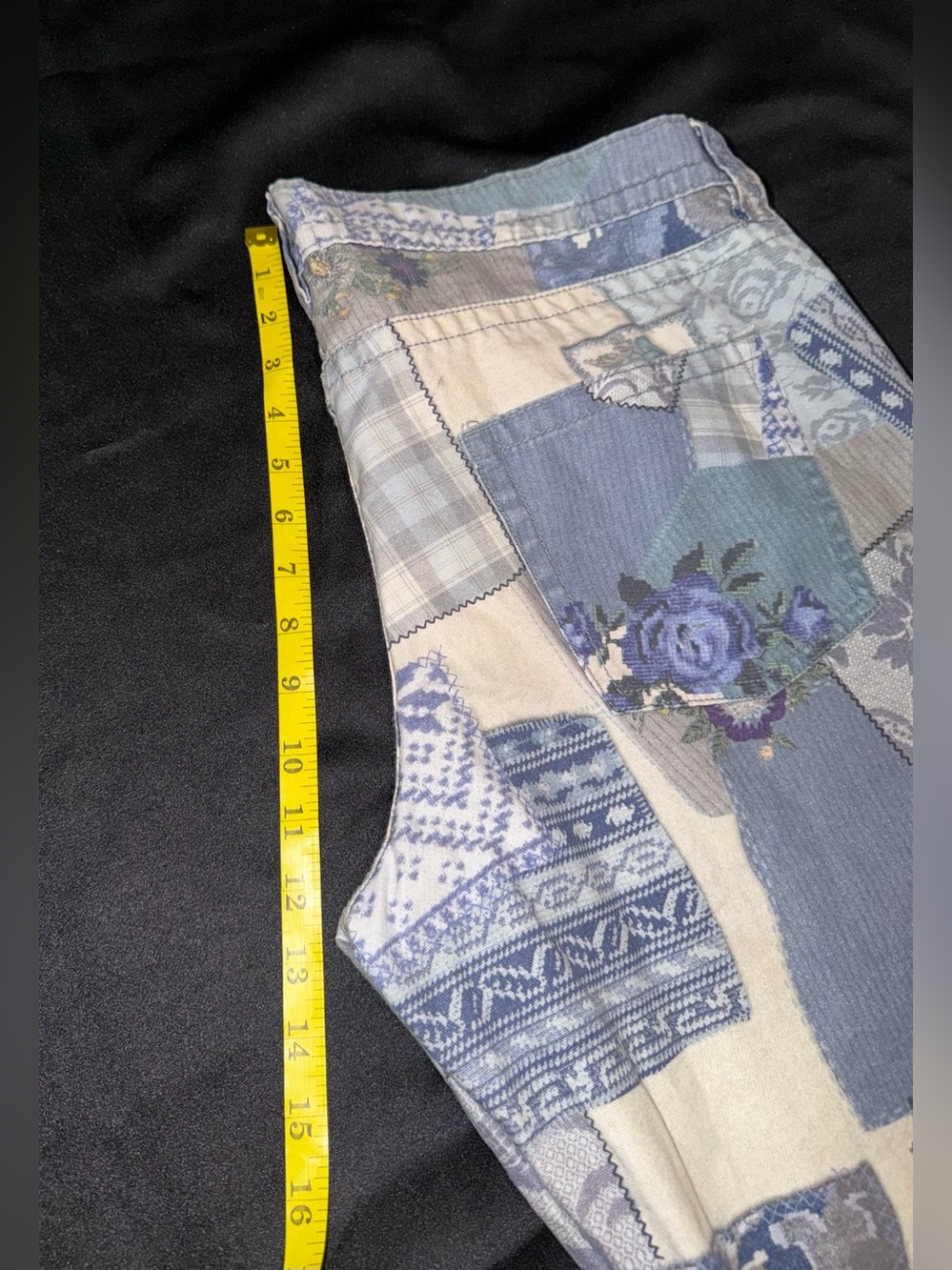 BDG Urban Outfitters Kayla Patchwork Wide Leg Pants Size 33 Low Rise Cottagecore - Picture 9 of 13